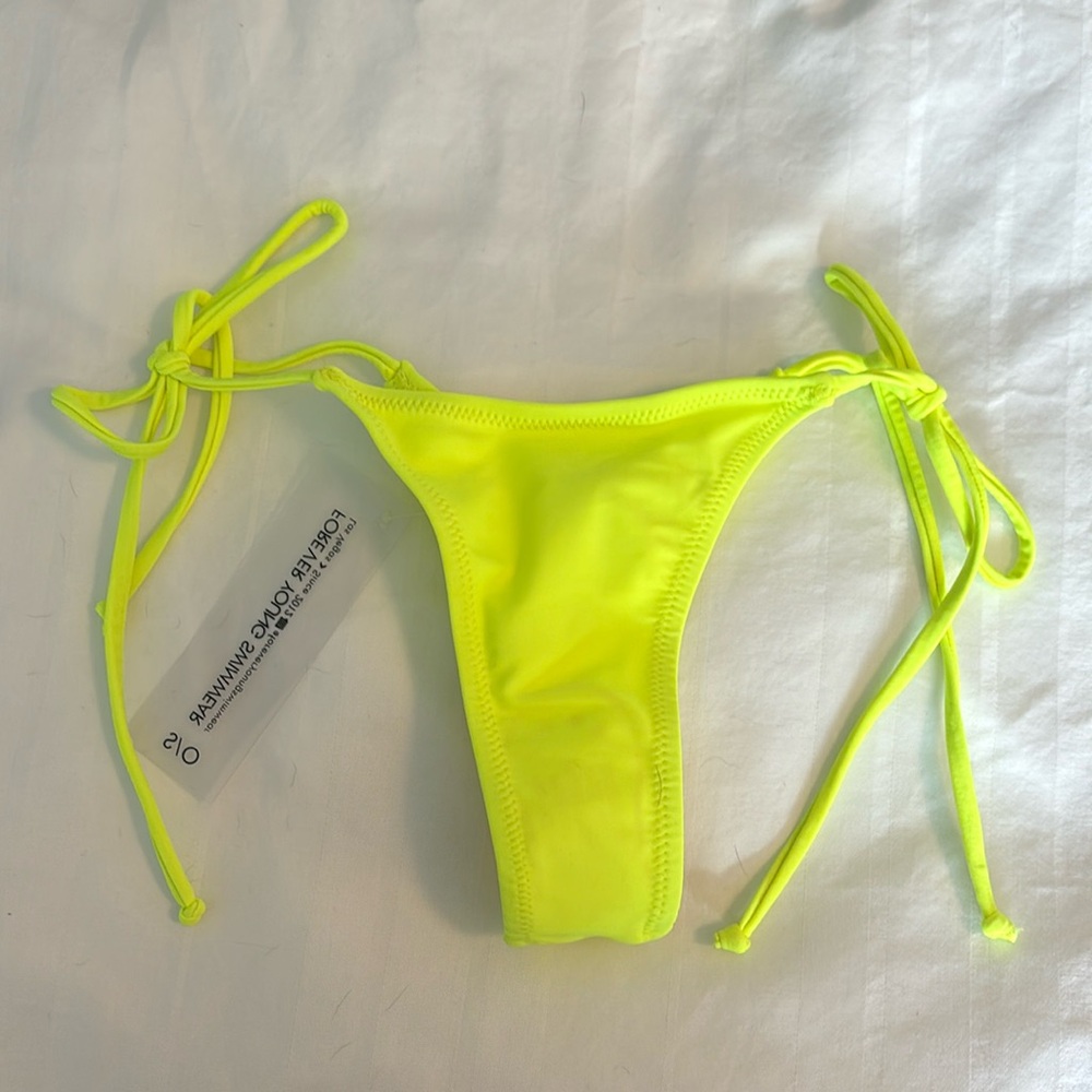 NWT neon tie side bikini bottom